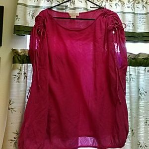 Michael Kors Ladies size 3X Hot Pink gauze top